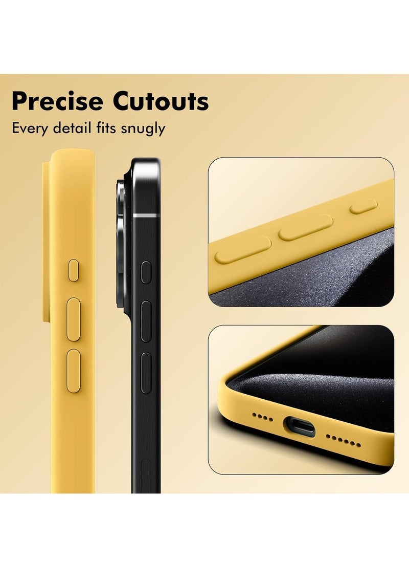 Raxoom "iPhone 16 Pro Max Soft Liquid Silicone Case - Shockproof Full Body Protection with Matte Finish & Microfiber Lining (Mustard)" - Image 5