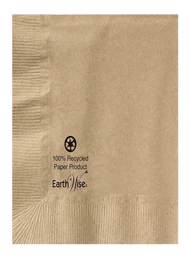 Hoffmaster 180200 Earth Wise Kraft Beverage Napkin, 2 Ply, 1/4 Fold, 10" x 10", Natural (Packs of 1000)