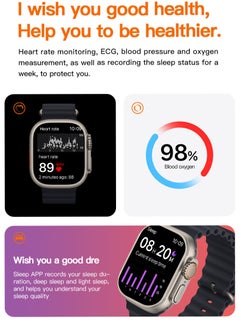 Smart Watch T800 Ultra Health Fitness Tracker Sport Watch 49MM Cellular Version Bluetooth Call Wireless Charging Multifunctional And Multilingual Fitness Modes Health Monitoring Black - pzsku/Z5FD8844160F9F62C6508Z/45/_/1724943480/33f7665b-fd4a-46dd-9be7-587a8617ca7a