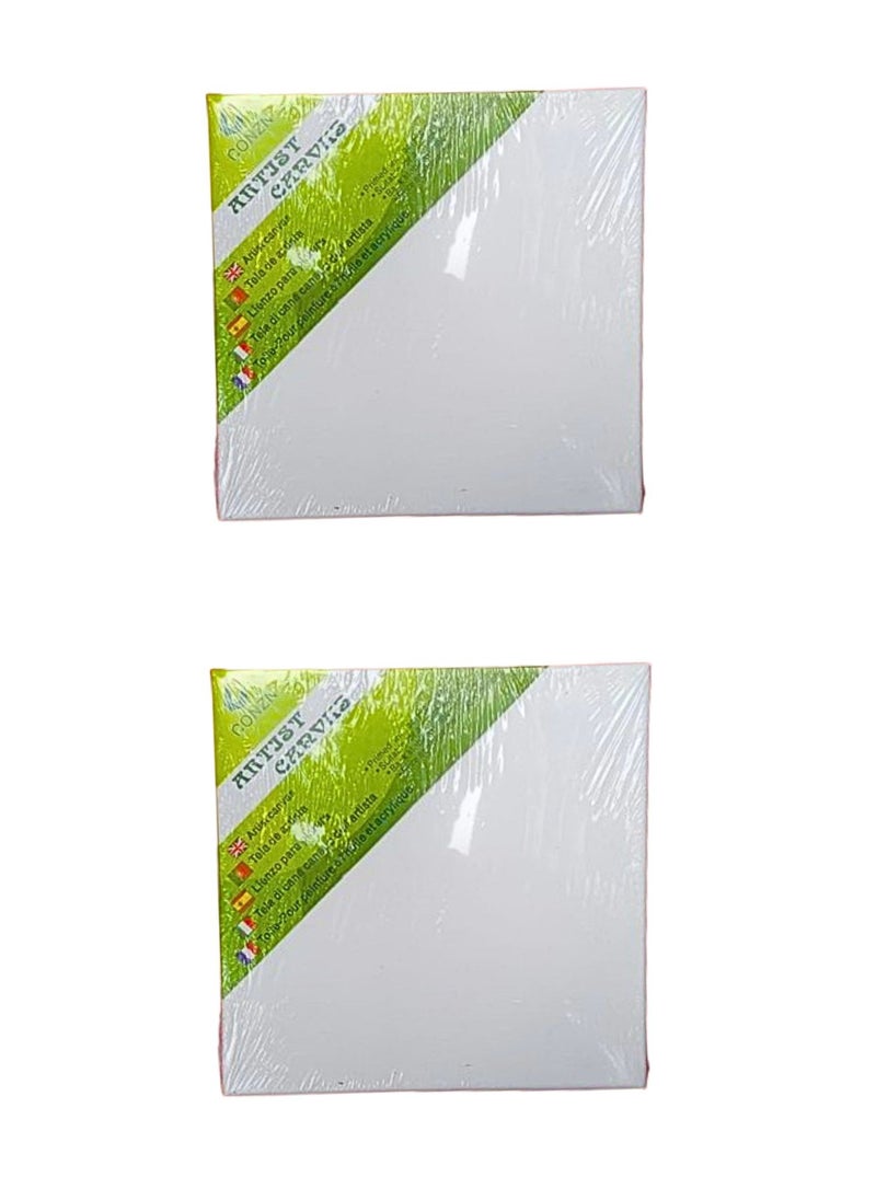 Generic - Painting Canvas Board Canvas Panel, Square Small Art Board for Oil Paint Blank, Artist Canvas Primed with Acrylic Gesso, Suitable for Acrylic and Oil Painting, 20 x 20cm, White - Image 1