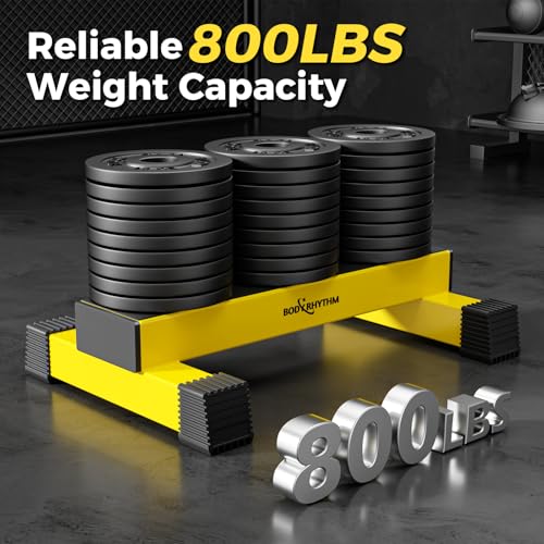 BODY RHYTHM Upgraded Calf Raise Bar for Home Gym Workouts, Standing Calf Raise Machine for Calf Stretching, Squating, Foot Stretching, Anti-Slip Solid Calf Block, Ankle Calf Stretcher. (Yellow) - Image 5