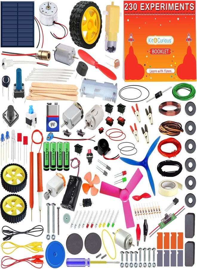 كيت 4 كيوريس مجموعة أنشطة العلوم والتكنولوجيا والهندسة والرياضيات (STEM) من Kit4Curious، تتضمن 230 مشروعًا يمكنك تنفيذها بنفسك، مع كتيب ودليل تعليمي. - Image 1
