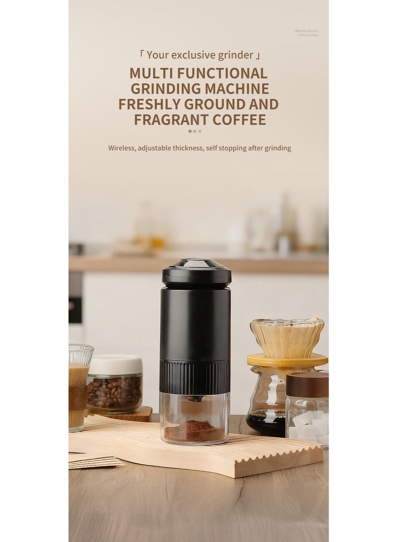 Portable Electric Coffee Grinder, Multifunctional Mini ZKYM-001 ABS Mill for Beans, Spices & Grains, Black - Image 1