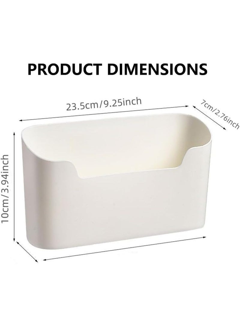 HZYH Adhesive Cabinet Door Organizer, 2 Pcs Wall Mounted Pantry Lid Storage Bin, Over Cabinet Door Kitchen Organizer, No Drilling,  White - Image 2