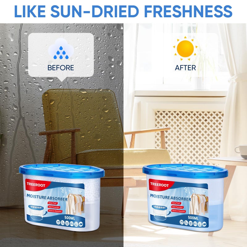 Treeroot 10 Pack Moisture Absorbers, 10.6 OZ Humidity Absorber Bucket, Moisture Absorbers for Closet, Dehumidifier Bucket for Wardrobesã€ Kitchens and Bathrooms, Fragrance Free Humidity Absorber - Image 4