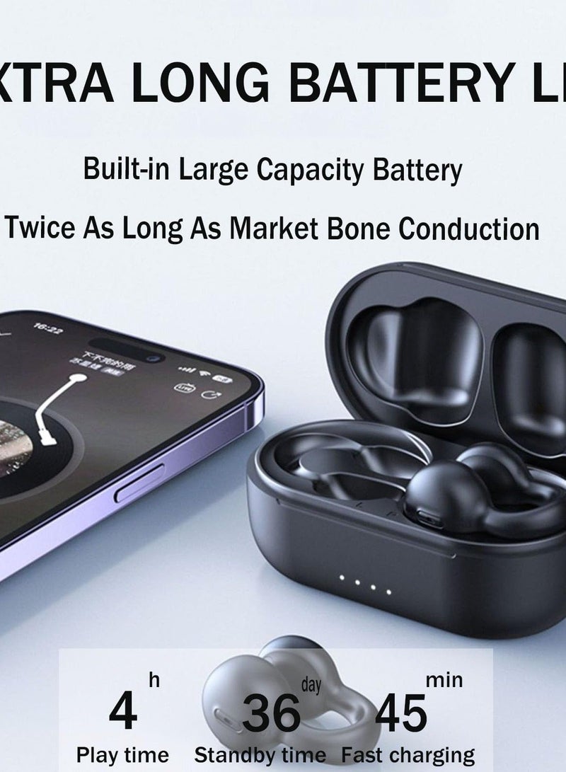 Open Ear Headphones, Wireless Ear Clip Earbuds, Waterproof Bluetooth 5.3 Sports Headphones, Clip-on Outer Earpiece for Driving, Running, Cycling, and Work - Image 5