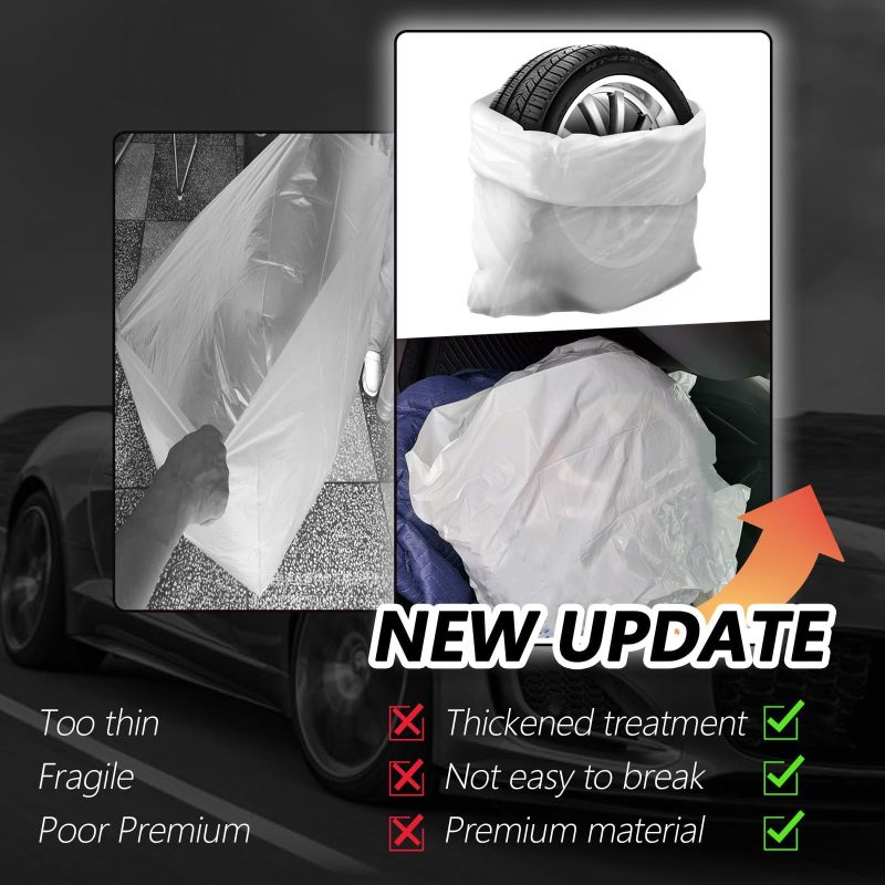 Tire Storage Bag: 8pcs Waterproof Dustproof Tire Cover Bag - Tire Protector for Car Vehicle Tire Storage - Image 4
