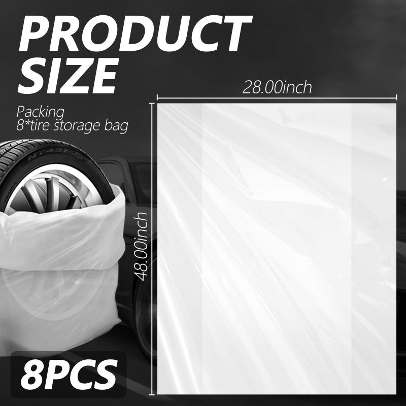 Tire Storage Bag: 8pcs Waterproof Dustproof Tire Cover Bag - Tire Protector for Car Vehicle Tire Storage - Image 2