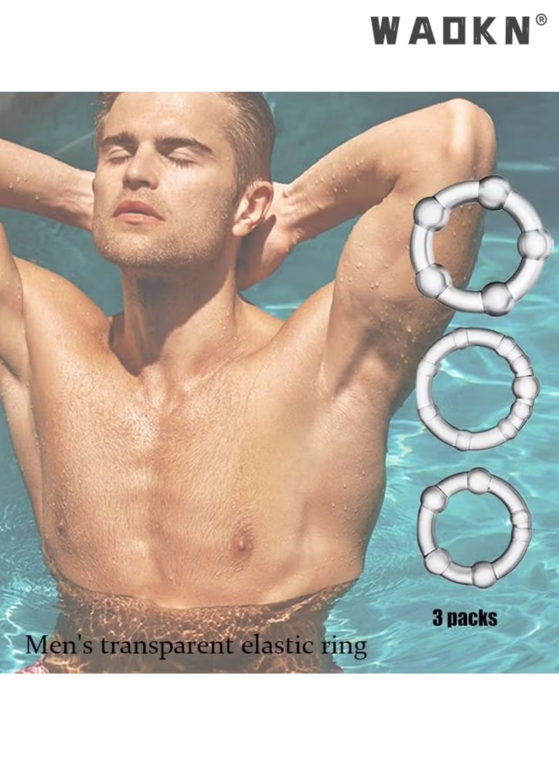 WAOKN 3 Piece Set of Silicone Ring Men Sports Ring Elastic Easy Stretch Resistance Tear Resistance Exercise Ring Extended Endurance Waterproof Wear Resistant Soft Suitable for Male Sports Home  - Image 4