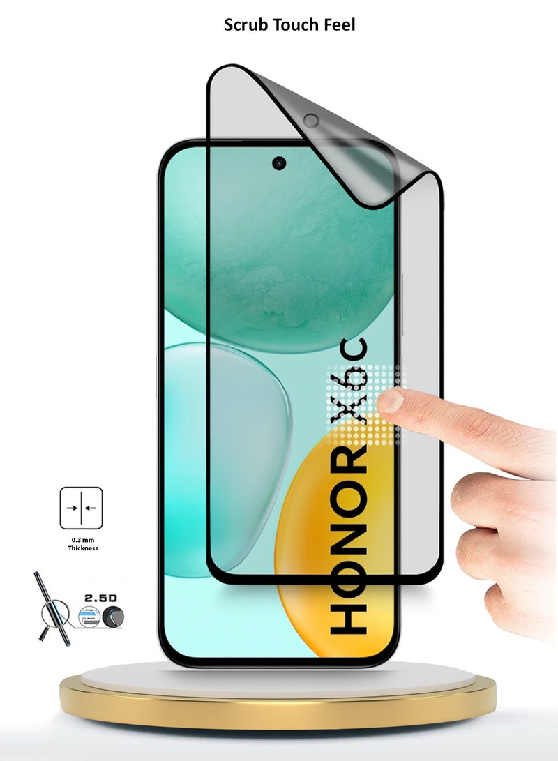 Wtech Honor X6c 4G 2025 Premium Nano Ceramic Full Glue Full Cover Matte Flexible Screen Protector (MSCNMN) - Clear/Black - Image 4