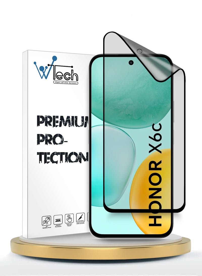Wtech Honor X6c 4G 2025 Premium Nano Ceramic Full Glue Full Cover Matte Flexible Screen Protector (MSCNMN) - Clear/Black - Image 1