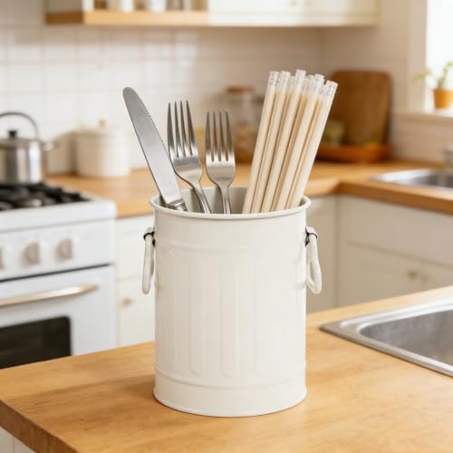 Noamus 9 Pack Metal Pen Holder, Mini Pencil Bucket with Handle, Desktop Pencil Cup Makeup Brush Organizer, Desk Colorful Small Pails, Stationary Supplies Container for Office Classroom School Crafts - Image 5