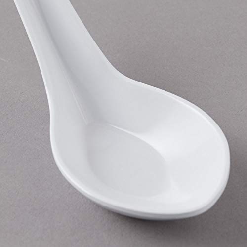 HAINE Unbreakable Pure Melamine Soup Spoons (13.5 cm), Pack of 6 (White) - Image 3