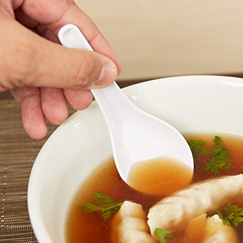 HAINE Unbreakable Pure Melamine Soup Spoons (13.5 cm), Pack of 6 (White) - Image 5
