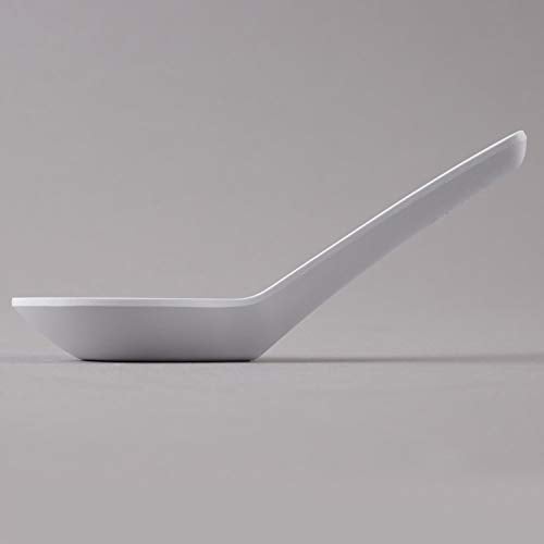 HAINE Unbreakable Pure Melamine Soup Spoons (13.5 cm), Pack of 6 (White) - Image 2