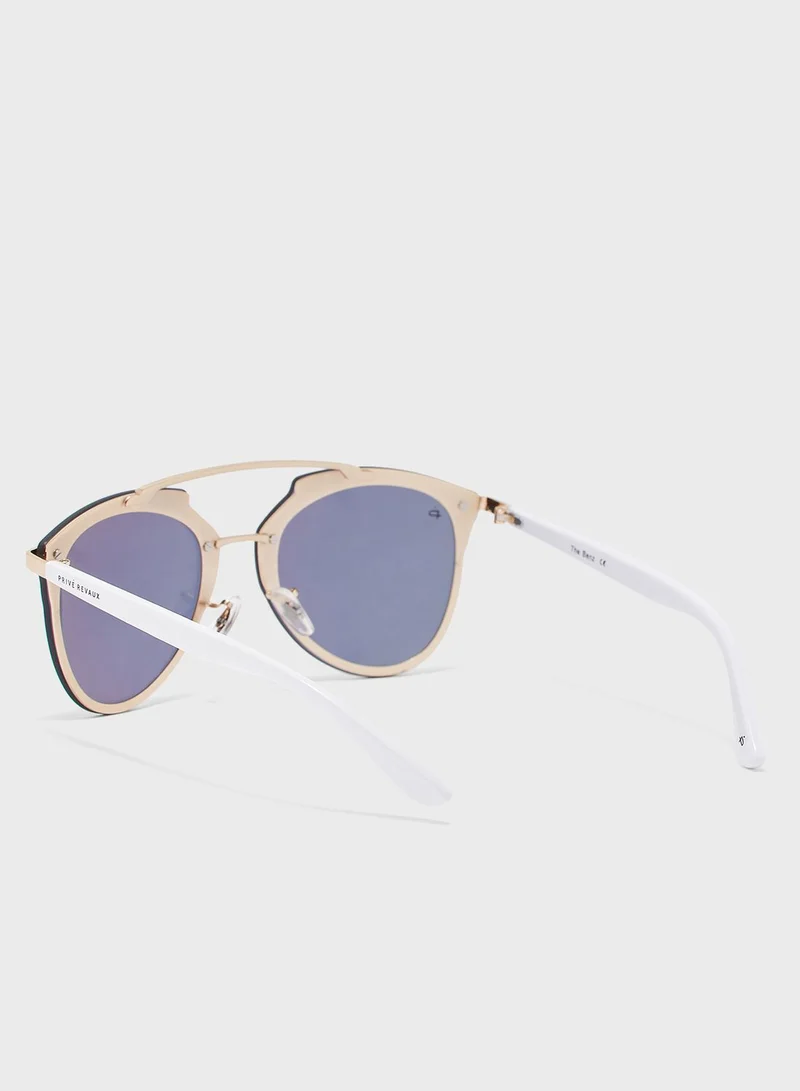PRIVÉ REVAUX The Benz Top Bar Oversized Sunglasses