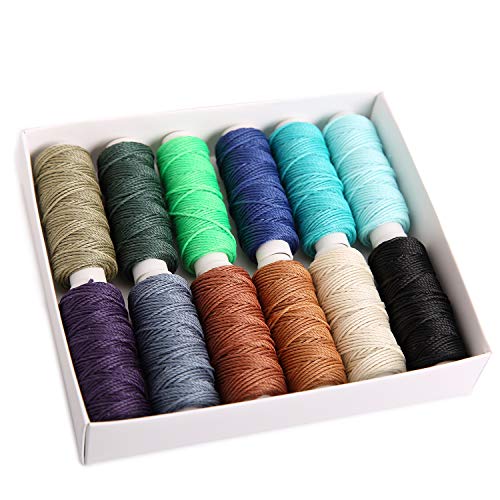 FANDOL Waxed Cords Polyester Leather Sewing Thread Waxed Strings for Macrame, DIY Bracelets, Handcraft or Leather Projects (12 Dark Colors) - Image 5