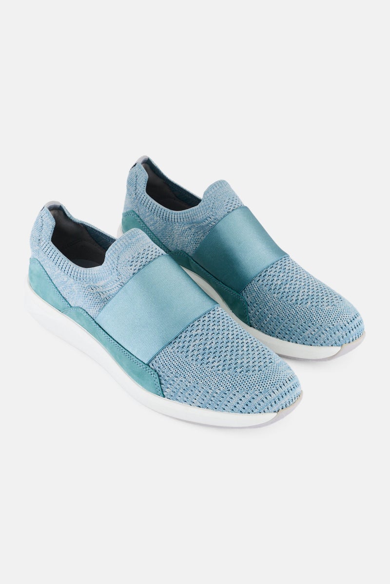 clarks Women Standard Un Rio Knit Slip On Casual Shoes, Turquoise Green  - Image 1