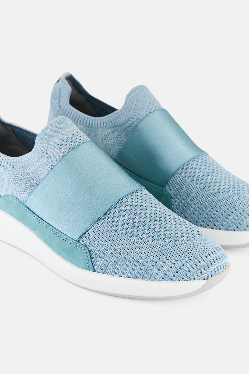 clarks Women Standard Un Rio Knit Slip On Casual Shoes, Turquoise Green  - Image 3