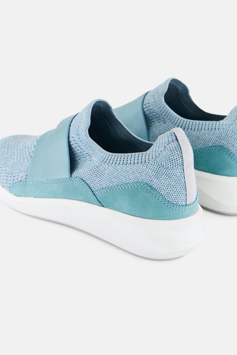 clarks Women Standard Un Rio Knit Slip On Casual Shoes, Turquoise Green  - Image 4