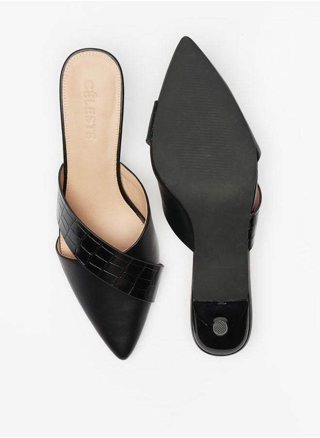 Celeste - Women Textured Slip On Sandals with Stiletto Heels - Image 1