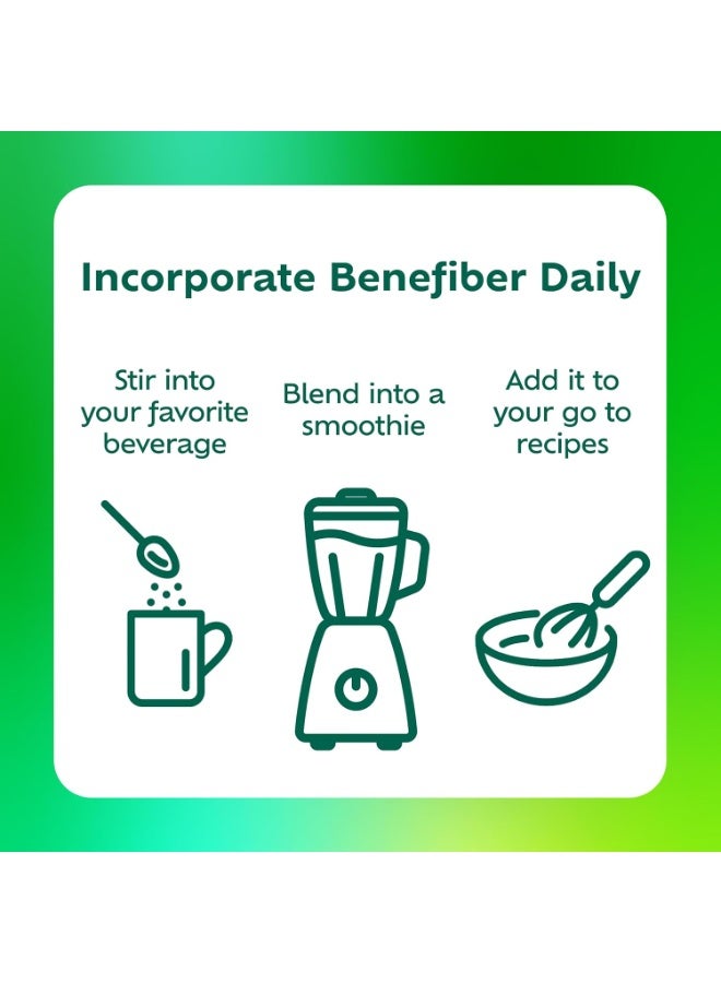 Benefiber Daily Prebiotic Fiber Supplement Powder for Digestive Health, Daily Fiber Powder, Unflavored - 62 Servings (8.7 Ounces) - Image 3