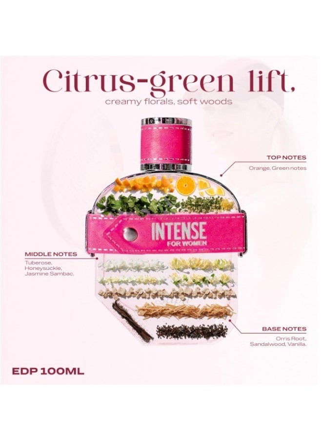 Sapil Intense for Women Eau De Toilette 100ml, Affordable Luxury Perfume, Floral Fragrance with Orange, Green Top Notes, Bold Blend Perfumes for Women - Image 2