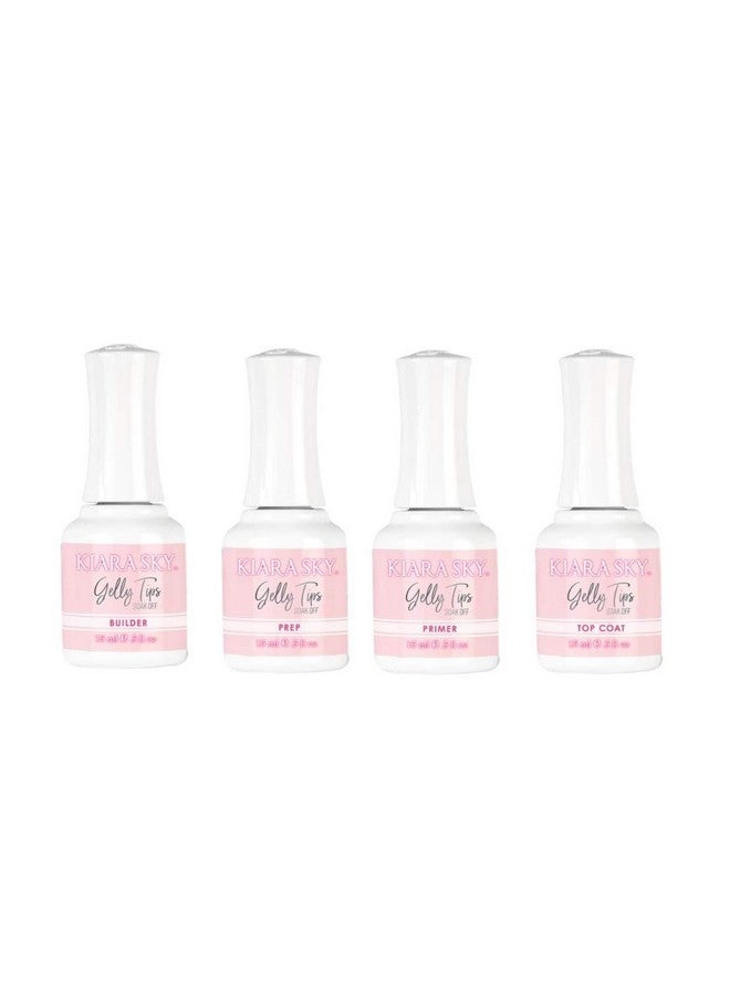KIARA SKY Gelly Tips Essentials Kit 0.5 Fl Oz (Prep Top Coat Builder Primer) - Image 1