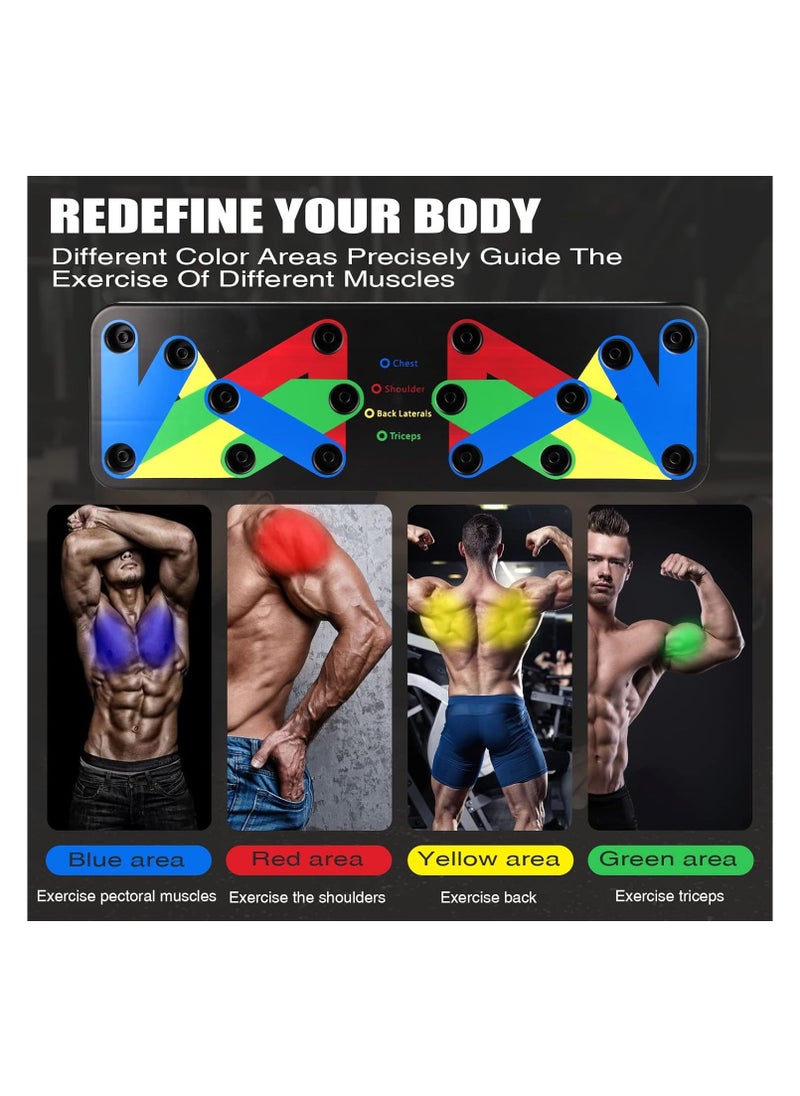 Mash Push Up Board 9 in 1 Home Workout Equipment Multi-Functional Pushup Bar System Fitness Floor Chest Muscle Exercise Professional Equipment Burn Fat Strength Training Arm  - Image 4