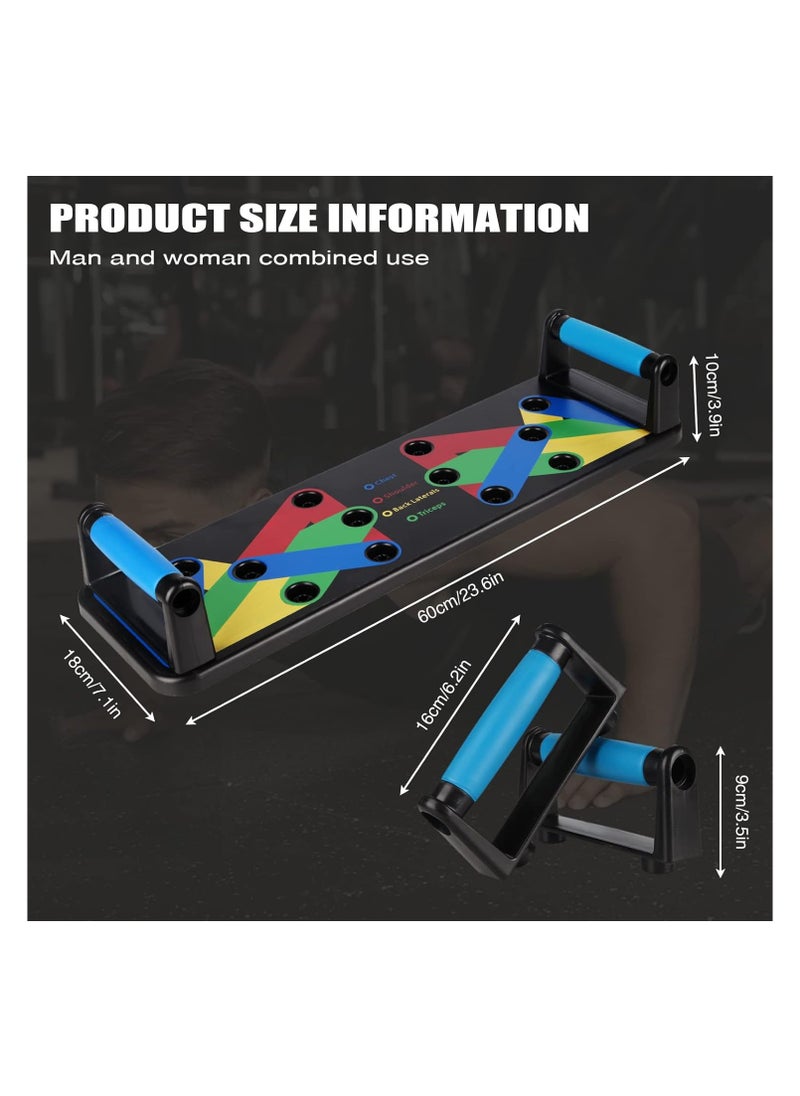 Mash Push Up Board 9 in 1 Home Workout Equipment Multi-Functional Pushup Bar System Fitness Floor Chest Muscle Exercise Professional Equipment Burn Fat Strength Training Arm  - Image 3