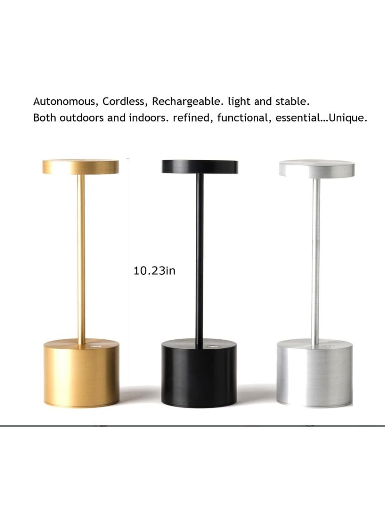 GOGOGO 2-Pack Rechargeable LED Table Lamps, Dimmable Desk Lamps, 5000 mAh, for Indoor and Outdoor Use (Silver) - Image 2