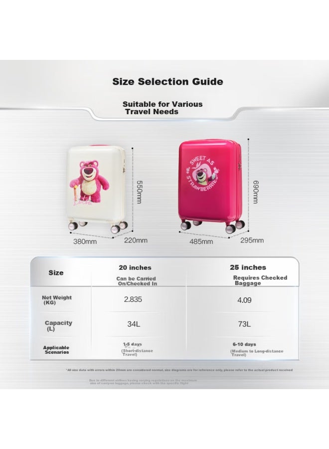Samsonite 20-inch Disney Duffy Suitcase White Carry-on Luggage Password Box - Image 2