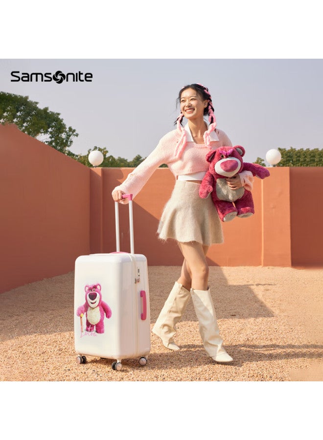 Samsonite 20-inch Disney Duffy Suitcase White Carry-on Luggage Password Box - Image 1