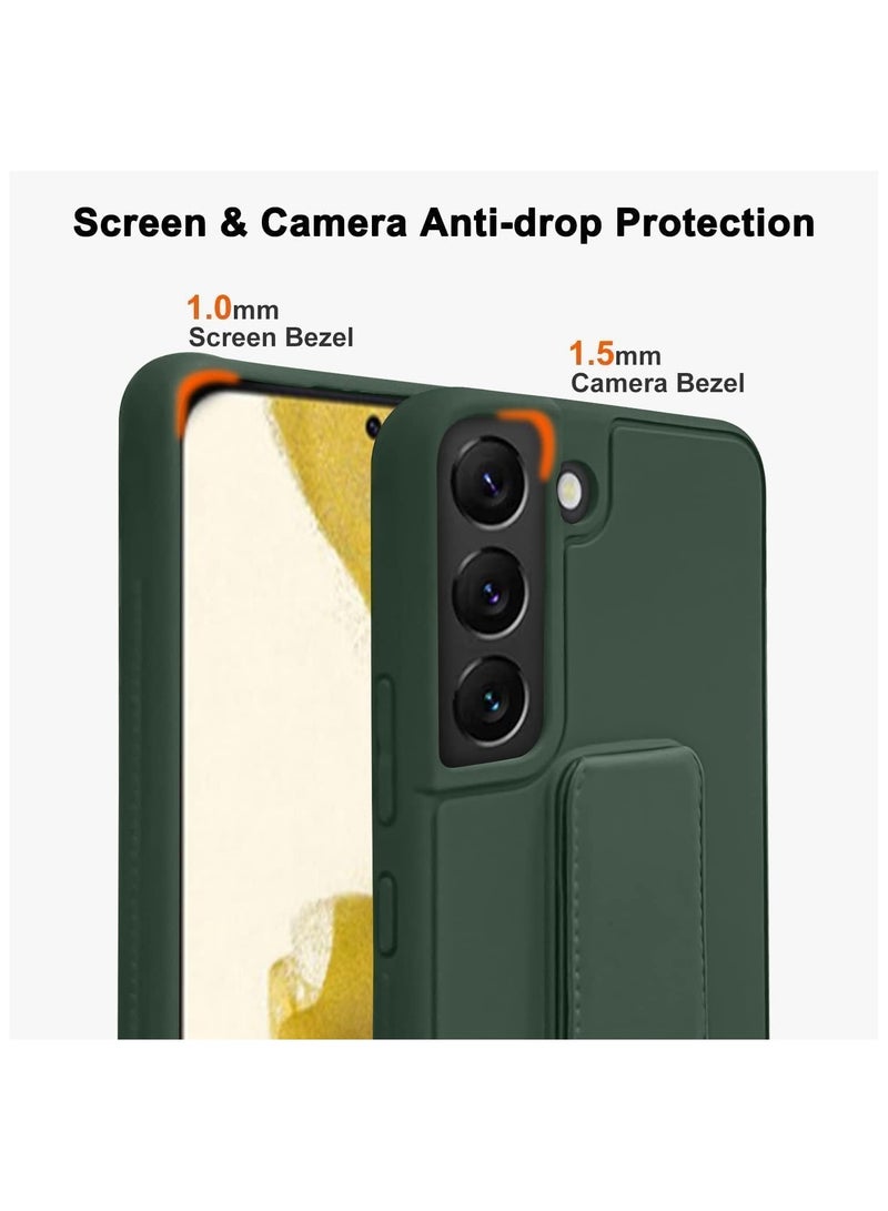 Denx Samsung Galaxy S25 Case Cover Magnetic Car Mount Kickstand & Holder, Premium Silicone Vertical & Horizontal Hand Strap and Grip with Multi Stand for Samsung Galaxy S25 (Dark Green) - Image 5