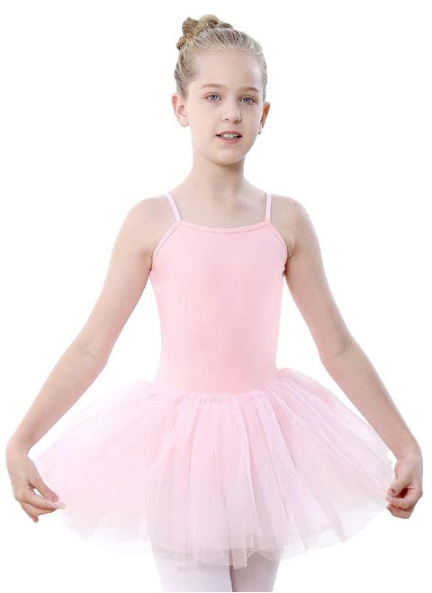 Stelle Ballet Leotards for Girls Dance Camisole Dress Tutu Skirted Ballerina Outfits Sleeveless (Toddler/Little Girl/Big Girl) (Ballet Pink (Tutu), 5-6 Years)