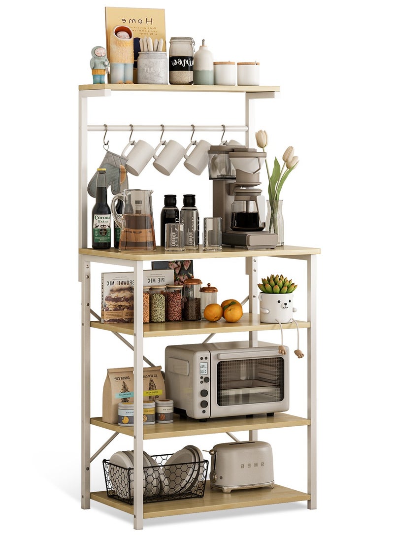 4 Tier Coffee Bar Station,Corner Coffee Bar Cabinet for Small Spaces,Coffee Stand Station with 5 S-Shaped Hooks,Kitchen Storage Stand with storage layer, Bakers Rack for Kitchen, Entryway, Living Room - pzsku/Z5FD93808CDED984AC885Z/45/_/1722584379/80e14cc2-c0f0-44d7-ae23-0fa962223ca4