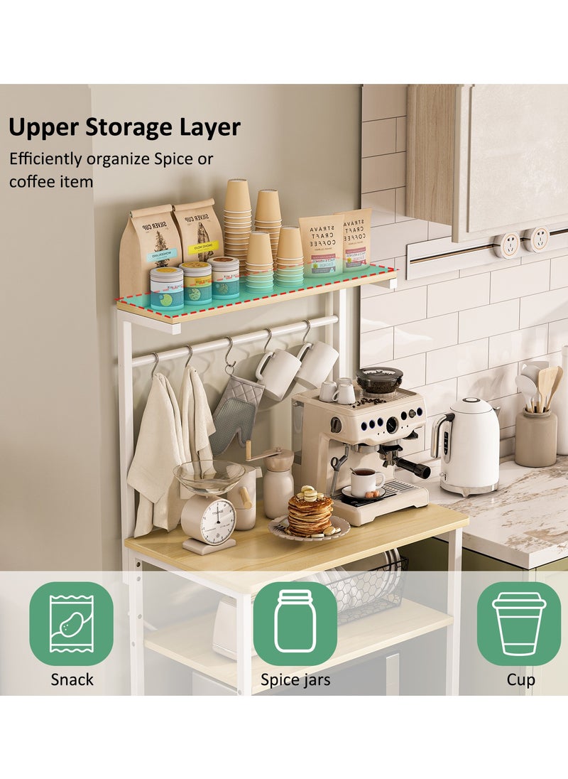 4 Tier Coffee Bar Station,Corner Coffee Bar Cabinet for Small Spaces,Coffee Stand Station with 5 S-Shaped Hooks,Kitchen Storage Stand with storage layer, Bakers Rack for Kitchen, Entryway, Living Room - pzsku/Z5FD93808CDED984AC885Z/45/_/1722585064/b0aaa964-f5f6-4605-9425-cecd09c99c51