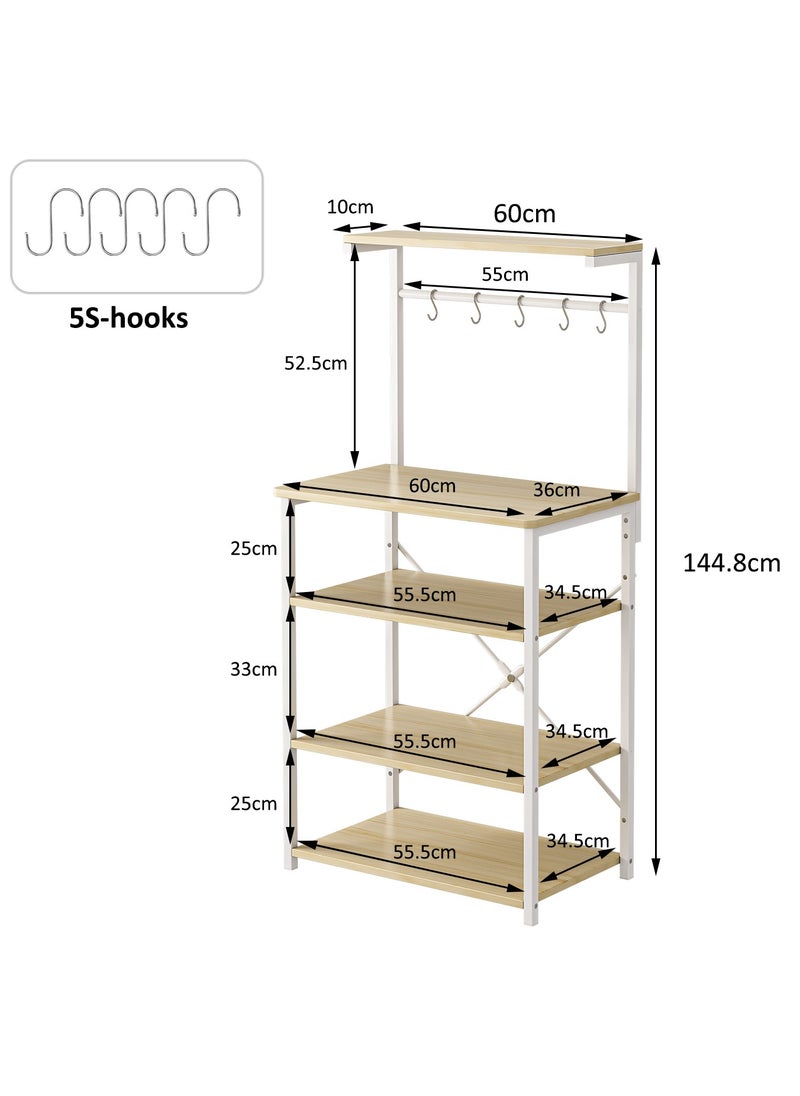 4 Tier Coffee Bar Station,Corner Coffee Bar Cabinet for Small Spaces,Coffee Stand Station with 5 S-Shaped Hooks,Kitchen Storage Stand with storage layer, Bakers Rack for Kitchen, Entryway, Living Room - pzsku/Z5FD93808CDED984AC885Z/45/_/1722585105/748598ef-faf7-4281-8a86-c0806b7c335a