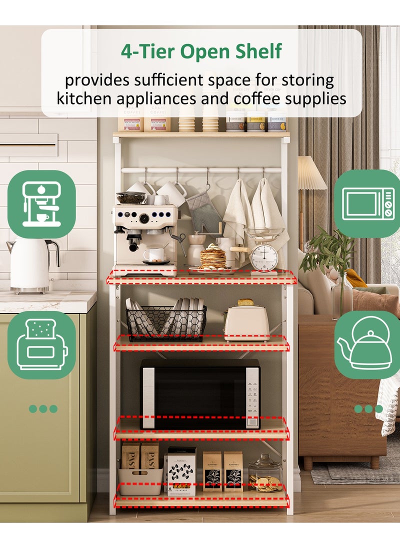 4 Tier Coffee Bar Station,Corner Coffee Bar Cabinet for Small Spaces,Coffee Stand Station with 5 S-Shaped Hooks,Kitchen Storage Stand with storage layer, Bakers Rack for Kitchen, Entryway, Living Room - pzsku/Z5FD93808CDED984AC885Z/45/_/1722585147/1cdf7591-2280-4ce4-8efc-dd6119f21604