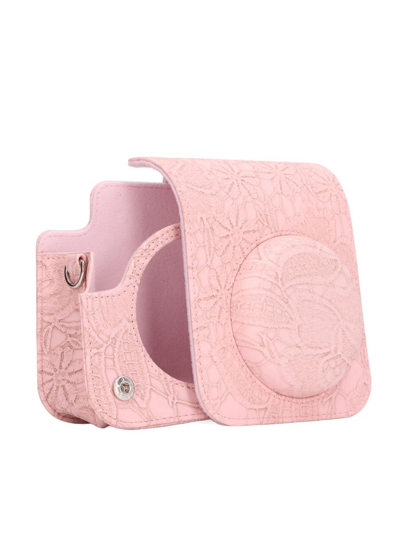 Carrying Case for Fujifilm Instax Mini12 Camera Bag 3D Pattern Detachable Shoulder Strap for Camera (Relief Pink) - Image 2