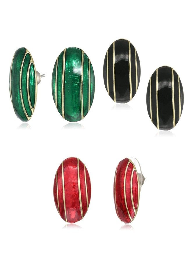 استيل طقم أقراط إستيل لعيد الحب للبنات والسيدات، متعدد الألوان، مقاس واحد - Image 1