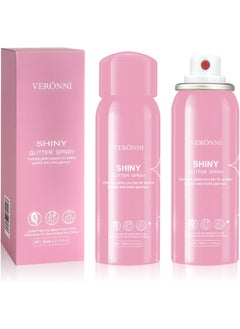 VERONNI Body Glitter Spray 2 Pack, Glitter Spray for Hair and Body,Face Glitter Makeup Body Shimmer Spray,Lightweight High Pigmented Quick Dry Long-lasting Hair Glitter (2PCS) 