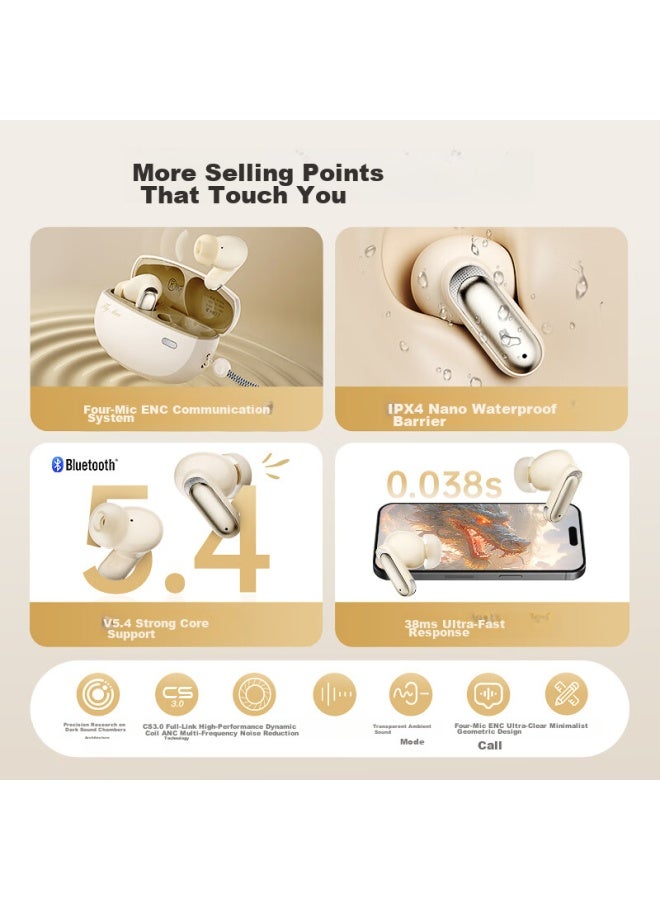 Ikf Fly Max Active Noise Cancelling True Wireless Bluetooth Earbuds With 45db Wideband Noise Reduction, Low Latency For Gaming And Sports, High Sound Quality, Athens Black - Image 2