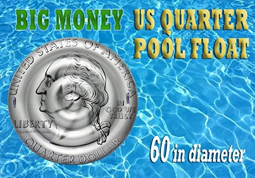 Jet Creations Jetsup FUNCOIN25 Big Money US Quarter Pool Float Floatie Raft 60 Silver - Image 5