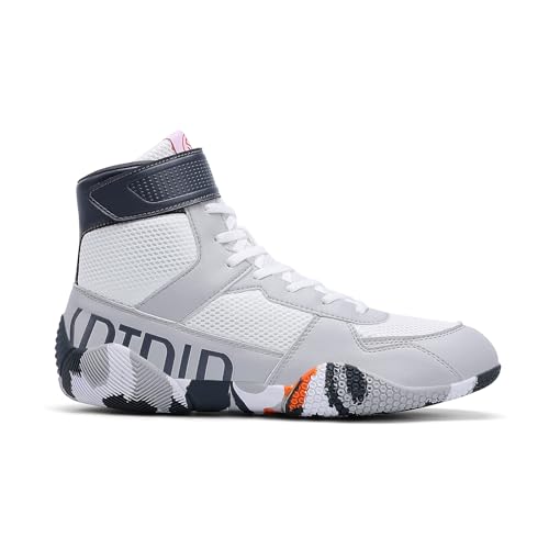 SD SDTDID Mens Wrestling Shoes with LightweightSdtdid Boxing Shoes for Gym Training PowerliftingEtc Grey - Image 3