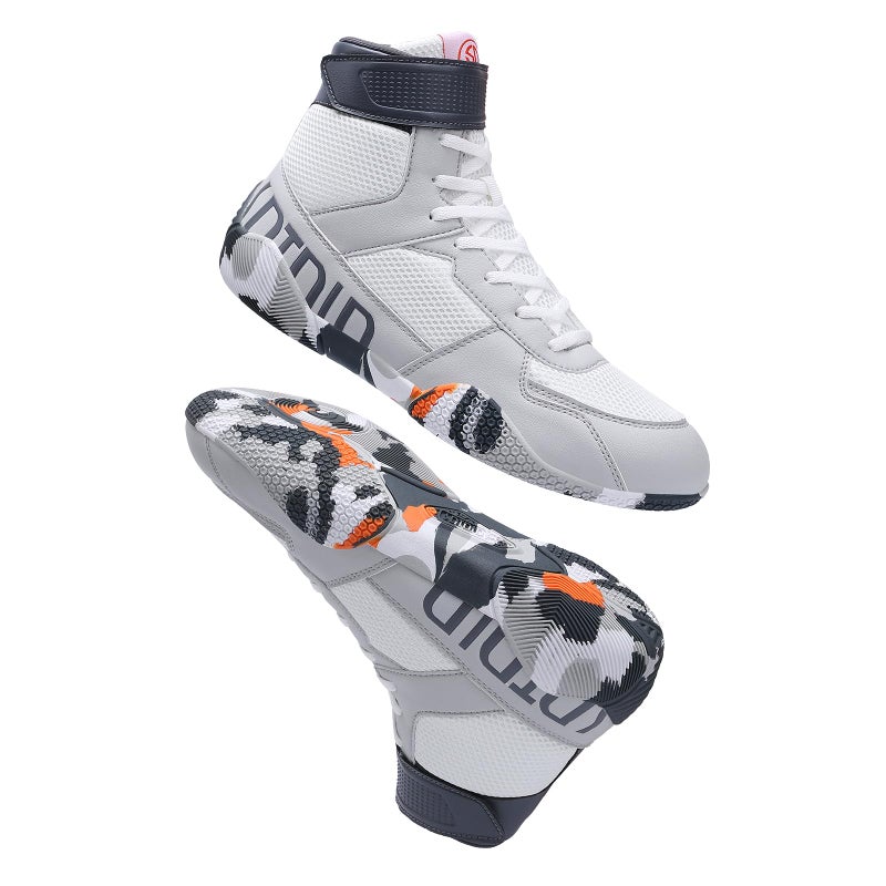 SD SDTDID Mens Wrestling Shoes with LightweightSdtdid Boxing Shoes for Gym Training PowerliftingEtc Grey - Image 2