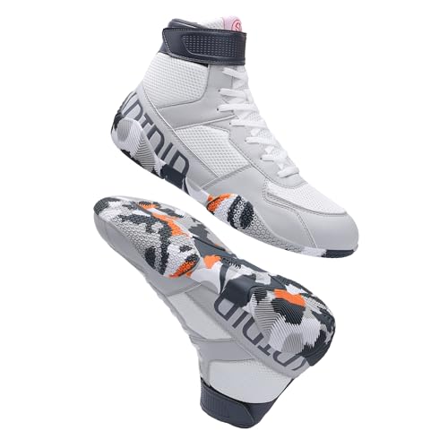SD SDTDID Mens Wrestling Shoes with LightweightSdtdid Boxing Shoes for Gym Training PowerliftingEtc Grey - Image 1