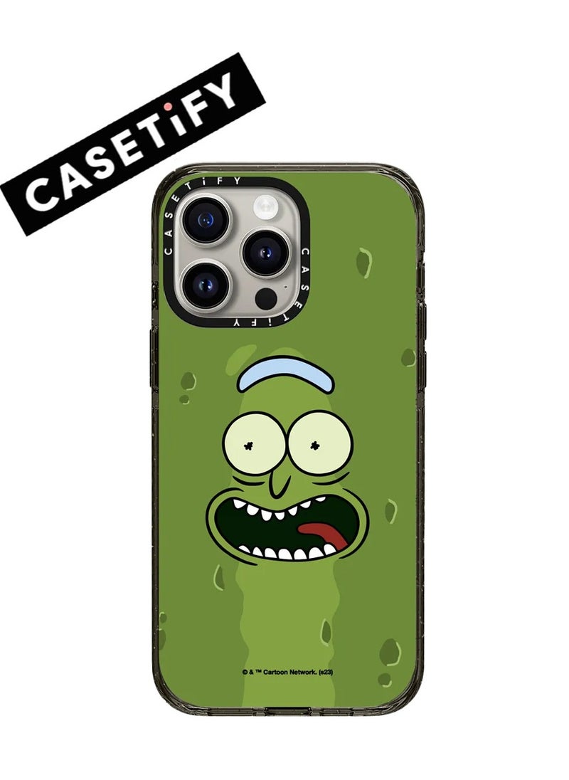 Casetify Apple iPhone 15 Pro Max Case,Pickle Rick Magnetic Adsorption Phone Case - Green  - Image 1