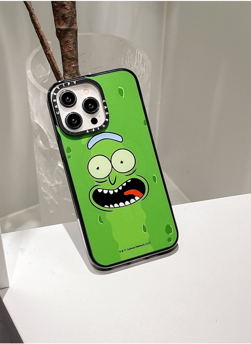 Casetify Apple iPhone 15 Pro Max Case,Pickle Rick Magnetic Adsorption Phone Case - Green  - Image 2