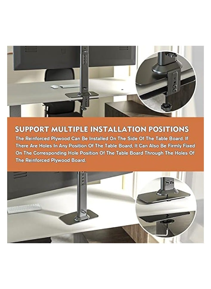 erorex Monitor Mount Reinforcement Plate for Thin, Glass and Other Fragile Tabletop, Universal Steel Bracket Plate Fits Most Monitor Stand C Clamp Installation HD05B-001 - Image 3